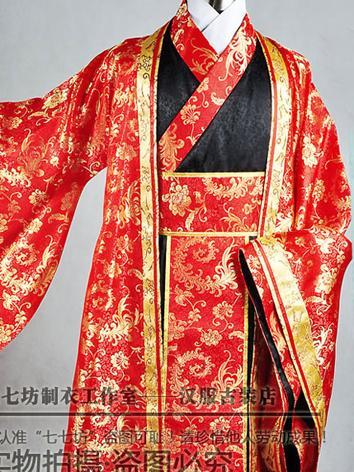 【唐装・漢服ー男】　男性用　漢服華服古装　結婚用　紅鳳...