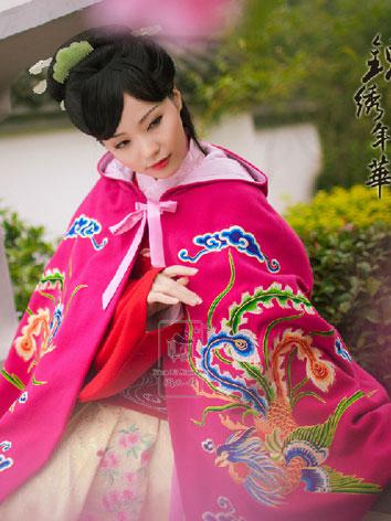 【唐装・漢服ー女】華服古装　女性用 鳳出雲 刺繍ケープ　4色あり