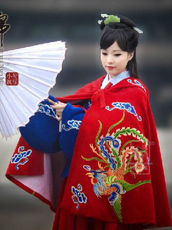 【唐装・漢服ー女】華服古装　女性用 鳳出雲 刺繍ケープ　4色あり