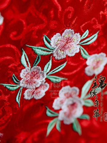【唐装・漢服ー女】華服古装　女性用 桃花追流水唐衣褙子　流れる水と散る花の紋様の刺繍ケープ　3色ありc