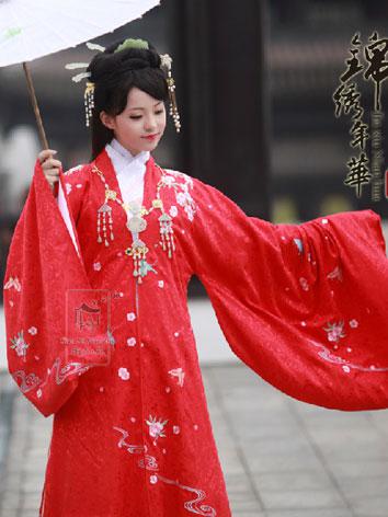 【唐装・漢服ー女】華服古装　女性用 桃花追流水唐衣褙子　流れる水と散る花の紋様の刺繍ケープ　3色ありc