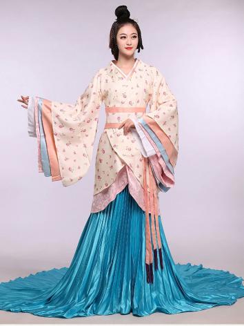 【唐装・漢服ー女】華服古装　ステージ衣装 演奏会 演出服　結婚服 女性用 ピンク色 曲げ裾