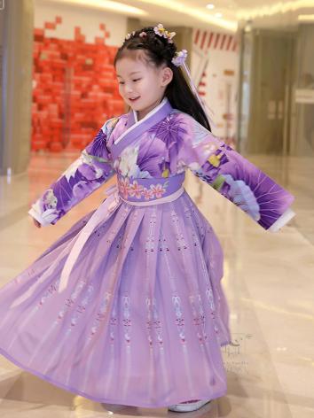 【唐装・漢服ー子供】華服古装 女 紫色 紫衣