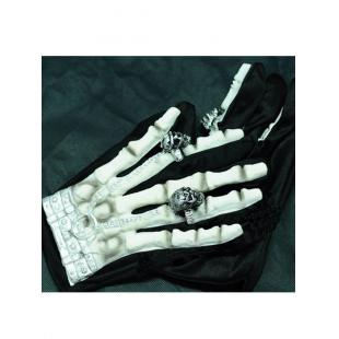 【ハロウィン道具】コスプレ道具 男用 cosplay 変装 仮装 イベント 手袋 怖い 髑髏 どくろ おもちゃ 黒色 白色