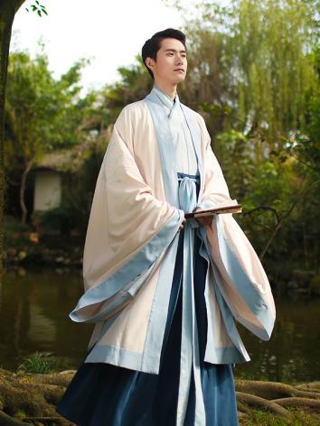 【唐装・漢服ー男】中華服古装 唐朝服 演出服 撮影服 青鳥 刺繍 綿 麻 黄色 ブルー