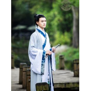 【唐装・漢服ー男】中華服古装 唐朝服 演出服 撮影服 男性用 綿麻 シフオン 白色