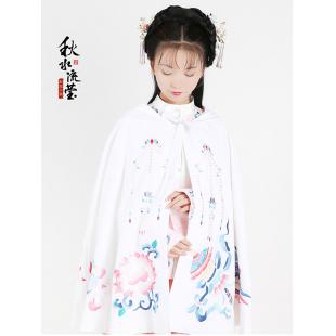 【唐装・漢服ー女】中華服古装 唐朝服 演出服 撮影服 マント 刺繍 白色 黄色 錦