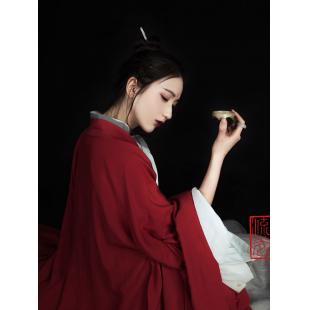 【唐装・漢服ー女】中華服古装 唐朝服 演出服 撮影服 女性用 赤色 棉 シフオン 白色 グレー 四点