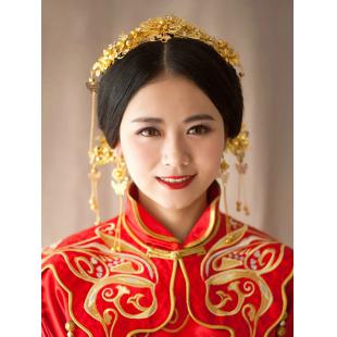 【漢服華服古装用ー飾り物】女性用 手作り 髪飾り クラウン 簪 ピアス ヘアピン 合金 五点