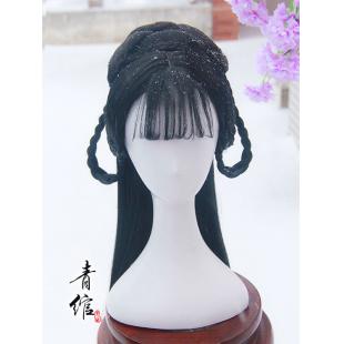 【漢服華服古装用ーウィッグ】女性用 ウィッグ 中華風 髪 Cosplay 漢服 黒色 コスプレ 古風 高温糸 80cm