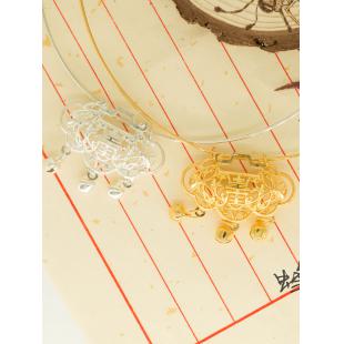【漢服華服古装用ー飾り物】女性用 首輪 ネックレス 銅 シルバー ゴールド