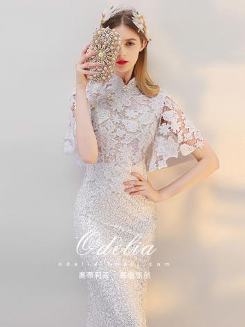 【ウエディングドレス】女性用 白色 ホワイト レース チャイナドレス 結婚式 宴会 忘年会