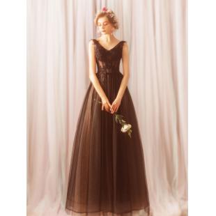 【ウエディングドレス】女性用 カラードレス 結婚式 宴会 忘年会 司会 紗 黒色 床つく