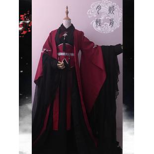 【古風漢服ー女】オリジナル 女性用 コスプレ キャラクター 五点 赤色 黒色