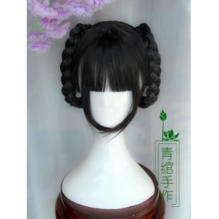 【漢服華服古装用ーウィッグ】女性用中華風 髪 Cosplay 漢服 黒色 コスプレ 古風 高温糸 80cm
