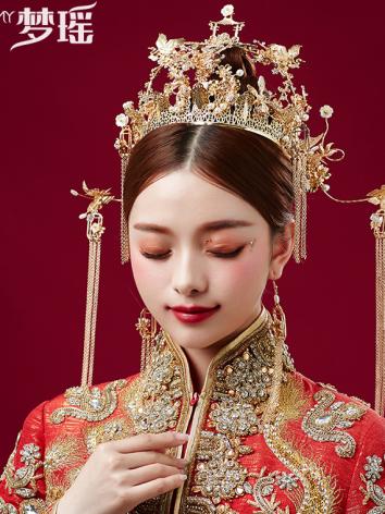 【漢服華服古装用ー飾り物】女性用 手作り 髪飾り クラウン/冠セット 合金
