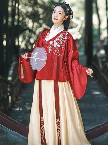 【中華服】唐装 漢服 刺繍 唐時代服 セット 女性 赤...