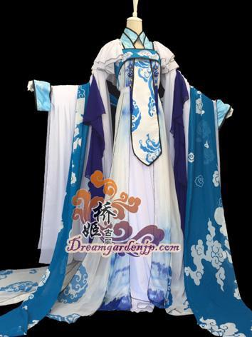 【唐装・漢服ー女用】華服古装 演出服 撮影服 cosplay 魔道祖師 藍忘機 ブルー