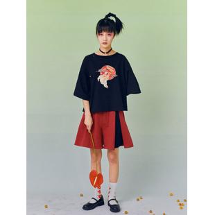 【改良漢服ー女】日常Ｔシャツセット 金魚花火 民族衣装 演出服 撮影服