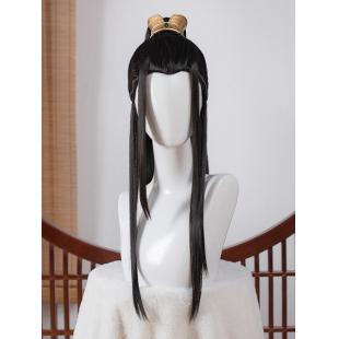 【漢服華服古装用ーウィッグ】男用中華風 魔道祖師 聶明玦 かつら Cosplay ブラック ドラマ用 コスプレ 古風 高温糸 50cm