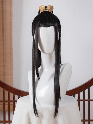 【漢服華服古装用ーウィッグ】男用中華風 魔道祖師 聶明玦 かつら Cosplay ブラック ドラマ用 コスプレ 古風 高温糸 50cm