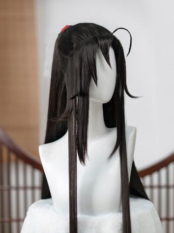 【漢服華服古装用ーウィッグ】男用中華風 魔道祖師 夷陵老祖 かつら Cosplay ブラック ドラマ用 コスプレ 古風 高温糸 100cm