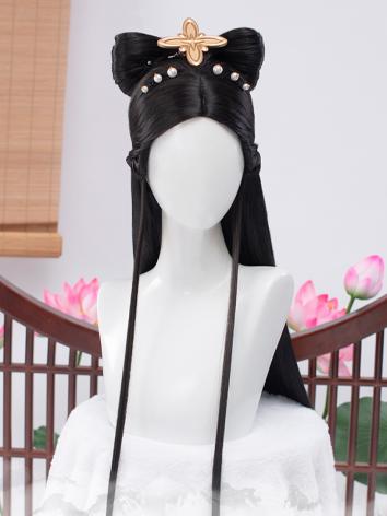 【漢服華服古装用ーウィッグ】女用中華風 魔道祖師 かつら Cosplay ブラック ドラマ用 コスプレ 古風 高温糸 100cm