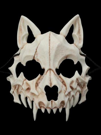 【ハロウィン道具】コスプレマスク 人狼mask cosplay 変装 仮装 イベント 怖い 髑髏 どくろ 白色