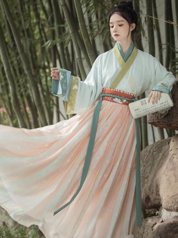 【漢服ー女】日常 3点晋製漢服セット 復古 チャイナ服　民族衣装 演出服 撮影服