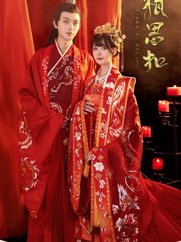 漢服華服古装用 結婚式 レッド結婚服 思念 女用 セッ...