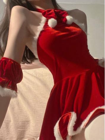 Cosplay クリスマス　サンタ衣装セット/演出用/パティー服　女用 赤色